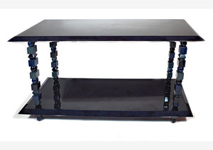 Chiku Console Table, Dark Blue, Angle