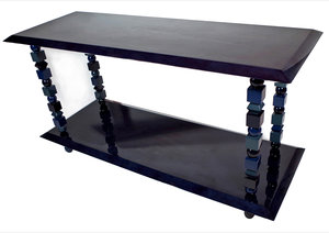 Chiku Console Table, Dark Blue, Angle