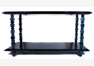 Chiku Console Table, Dark Blue, Angle