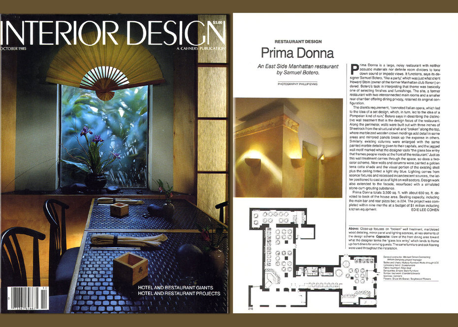 Inrerior Design, Primadonna, Restaurant, Commercial, Cover