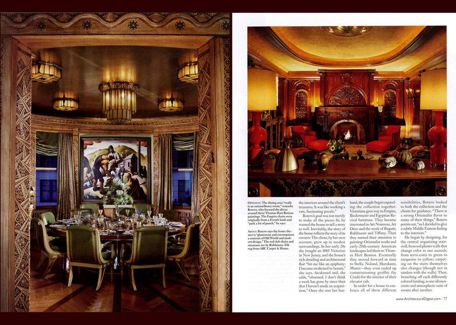 Architectural Digest, Townhouse, Dining Room, Home Theater
